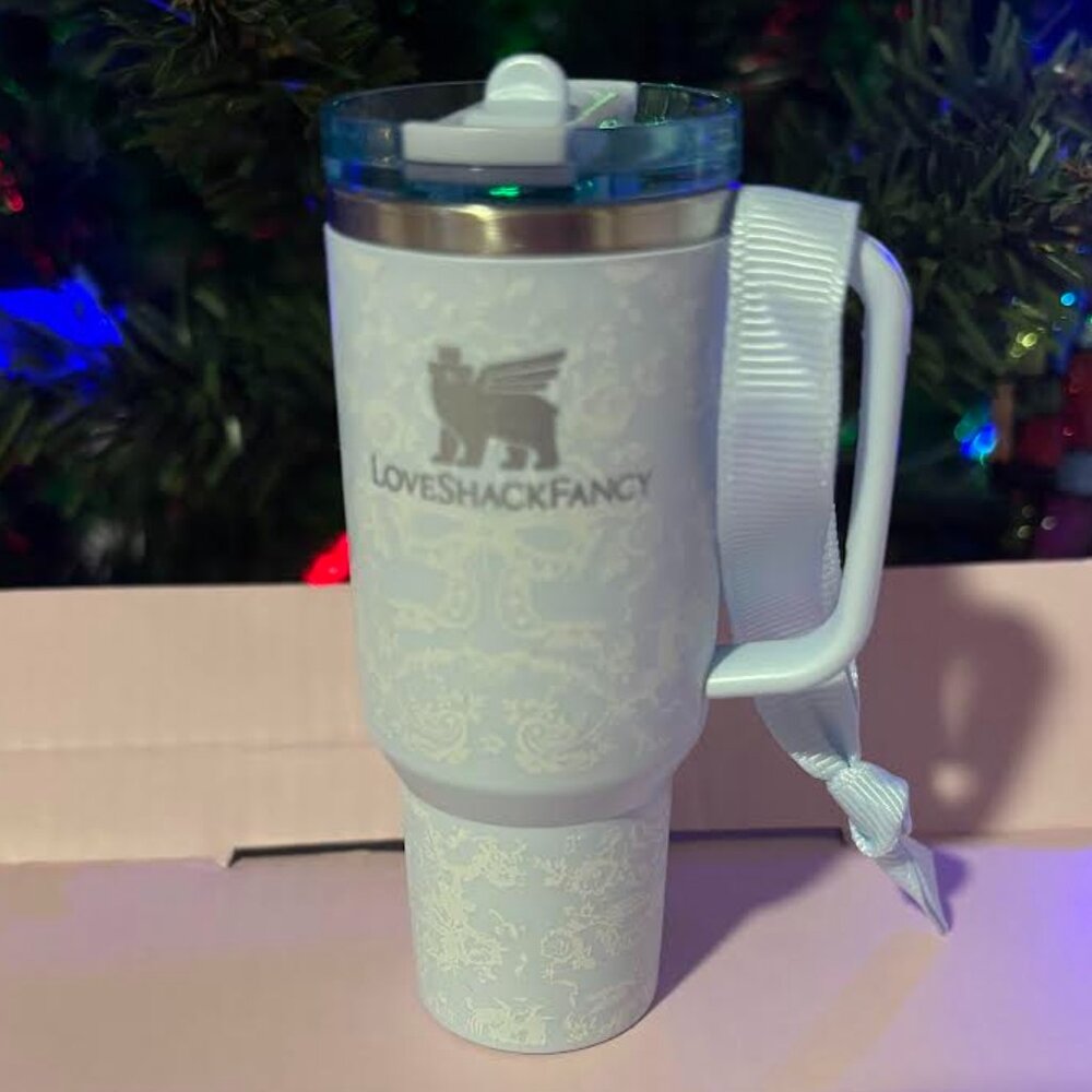Stanley X LoveShackFancy Holiday Toscana Toile Alpine Blue ORNAMENT - Picture 2 of 4